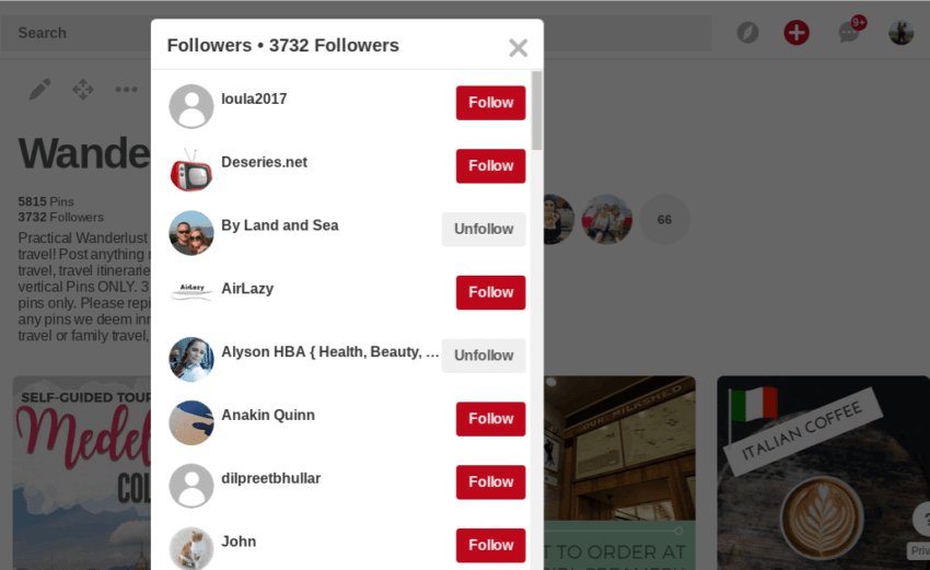 you can follow the followers of a board within your nice on pinterest to grow your - crush didnt follow me back on instagram