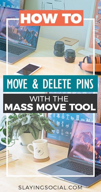 How to move or delete pins in bulk in Pinterest using the Mass Move Tool! A Pinterest tutorial for beginners.