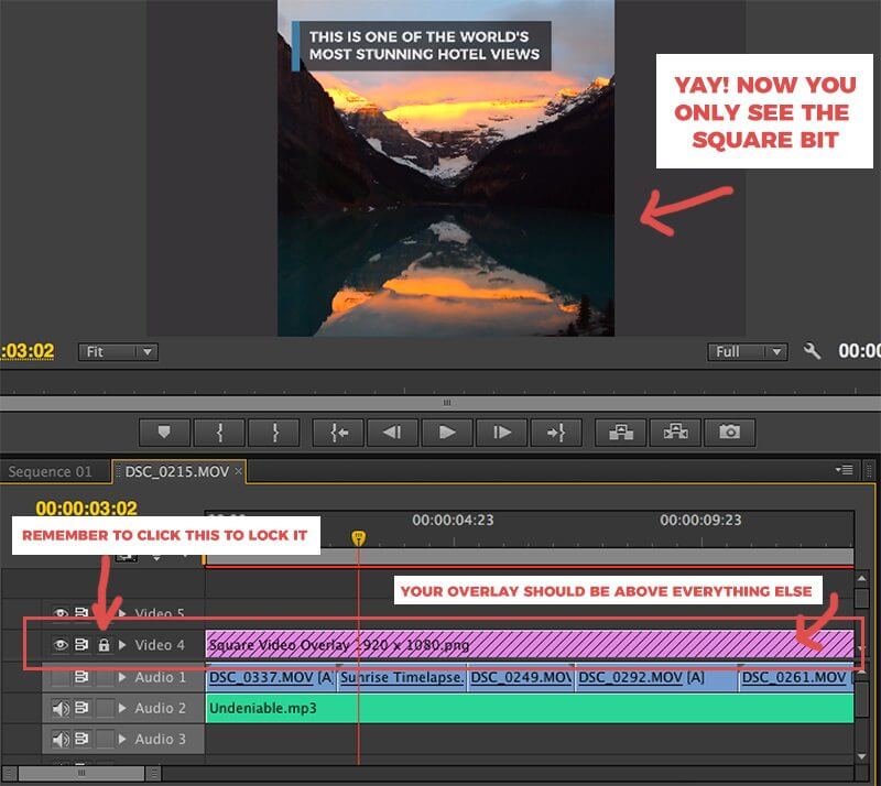 How to make a square video with Adobe Premiere Pro.