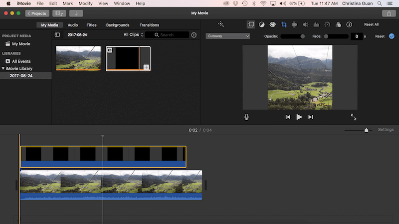 create a square video imovie